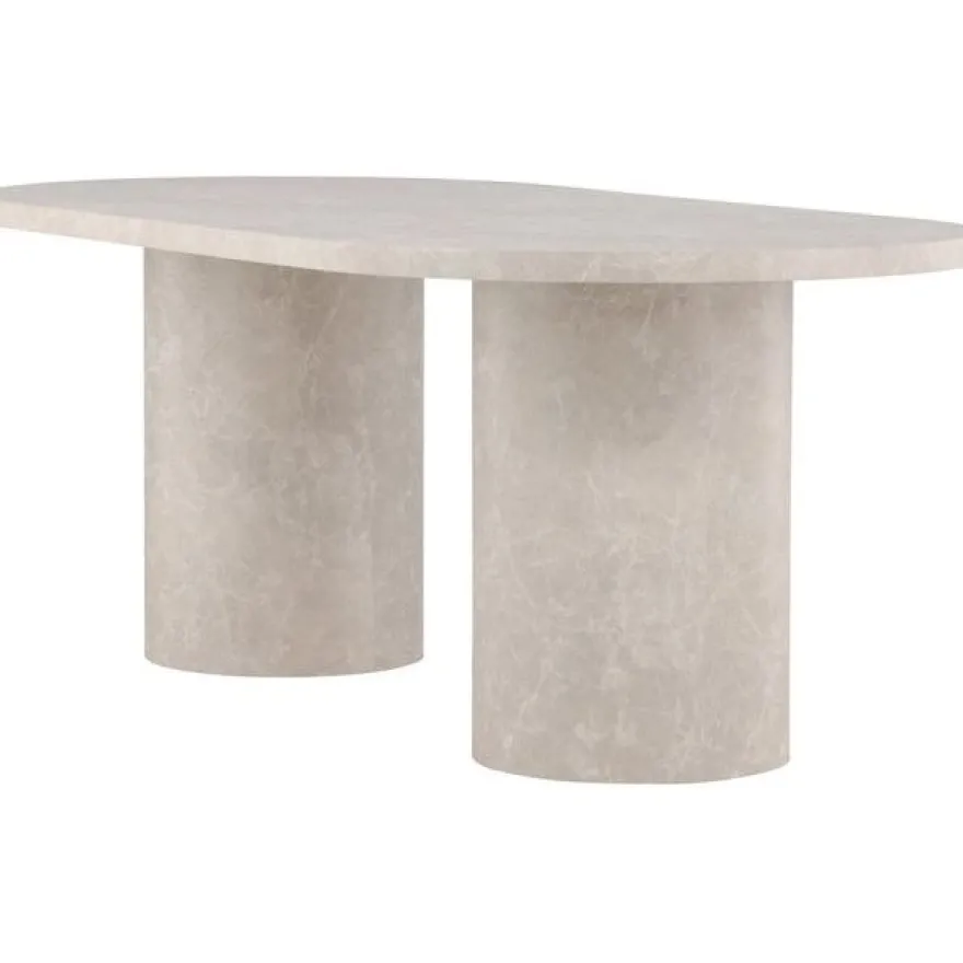 Ruokapöytä Venture Home Narvik, 200x100cm, beige marmorijäljitelmä