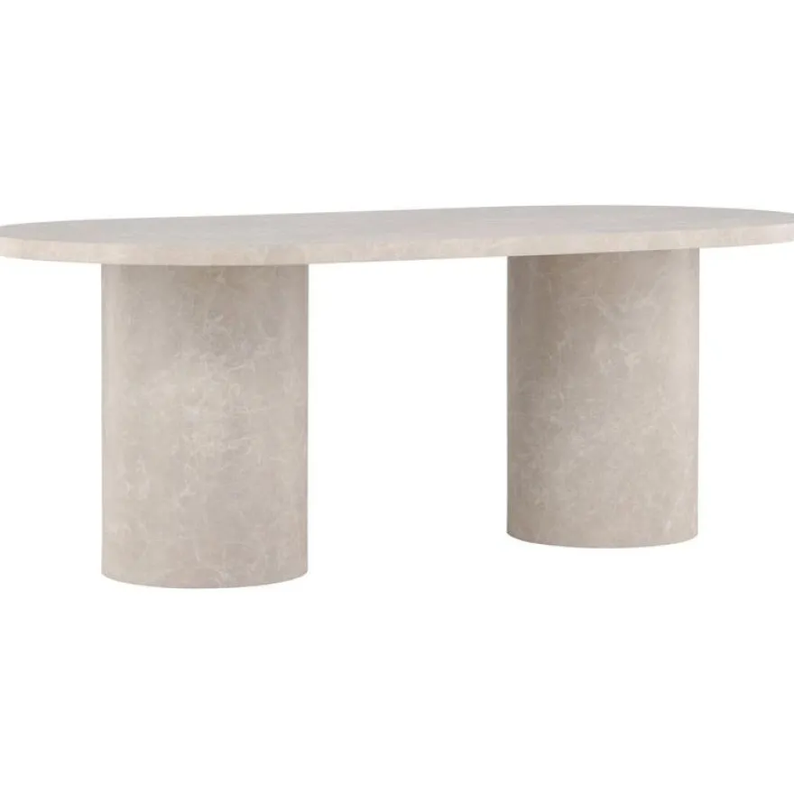 Ruokapöytä Venture Home Narvik, 200x100cm, beige marmorijäljitelmä
