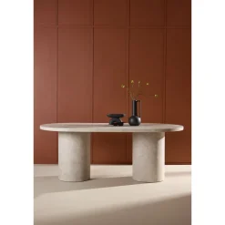 Ruokapöytä Venture Home Narvik, 200x100cm, beige marmorijäljitelmä
