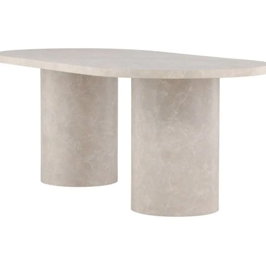 Ruokapöytä Venture Home Narvik, 200x100cm, beige marmorijäljitelmä