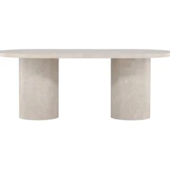 Ruokapöytä Venture Home Narvik, 200x100cm, beige marmorijäljitelmä