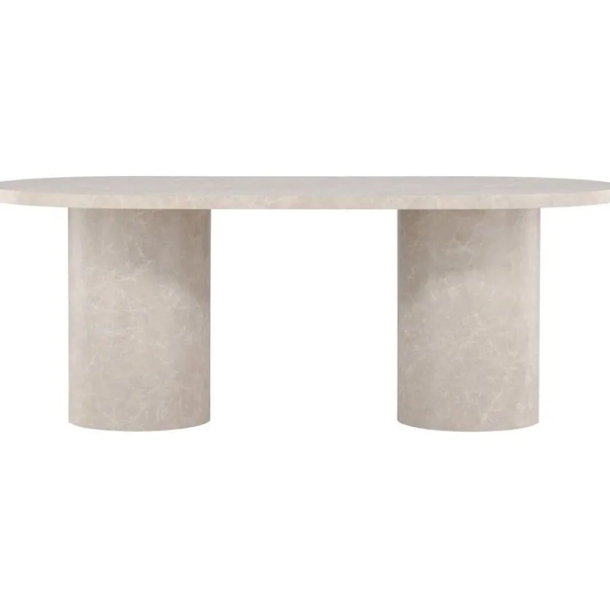 Ruokapöytä Venture Home Narvik, 200x100cm, beige marmorijäljitelmä