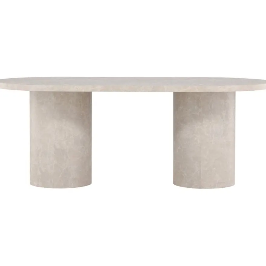 Ruokapöytä Venture Home Narvik, 200x100cm, beige marmorijäljitelmä