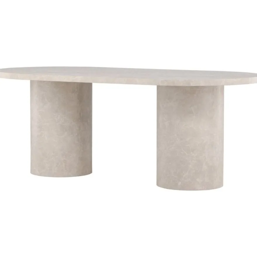 Ruokapöytä Venture Home Narvik, 200x100cm, beige marmorijäljitelmä