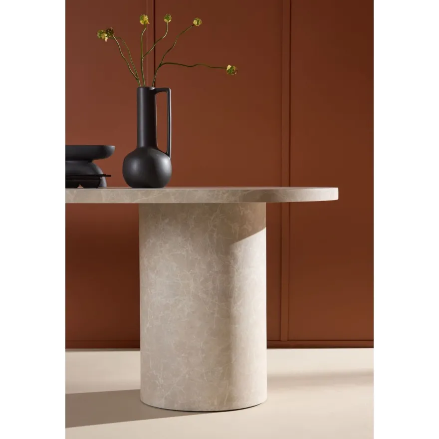 Ruokapöytä Venture Home Narvik, 200x100cm, beige marmorijäljitelmä