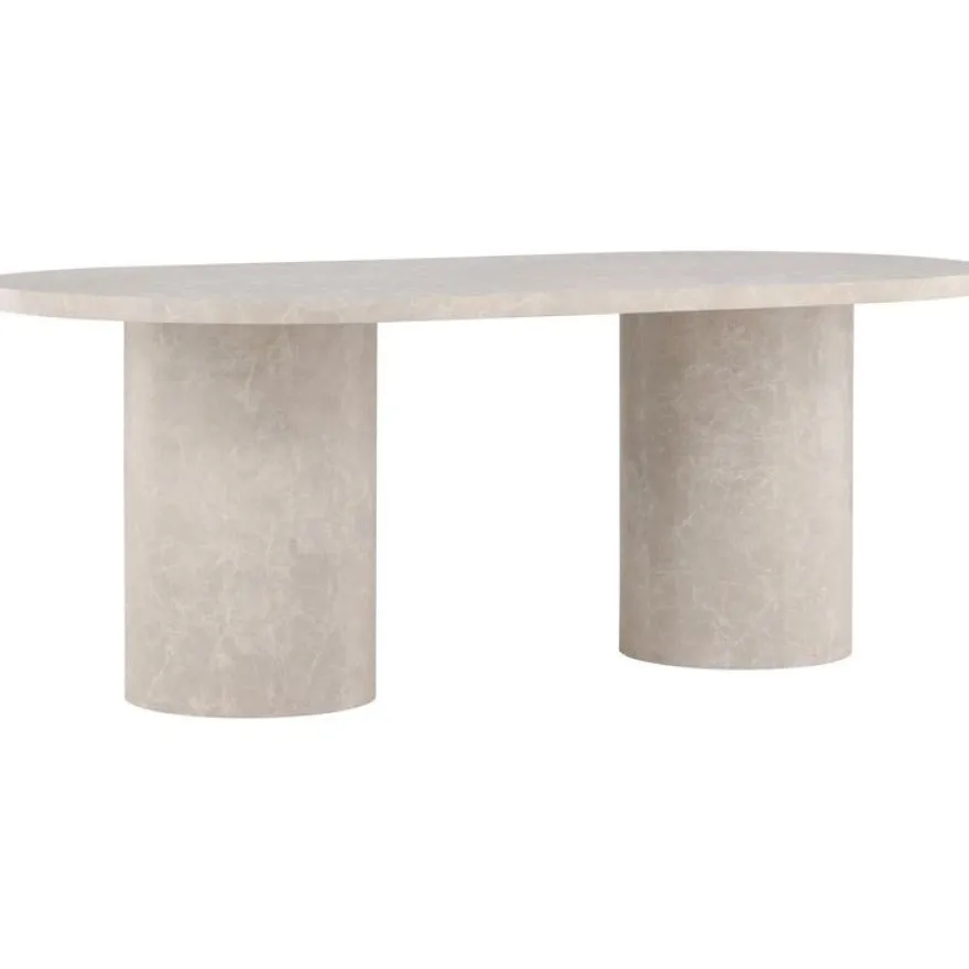 Ruokapöytä Venture Home Narvik, 200x100cm, beige marmorijäljitelmä