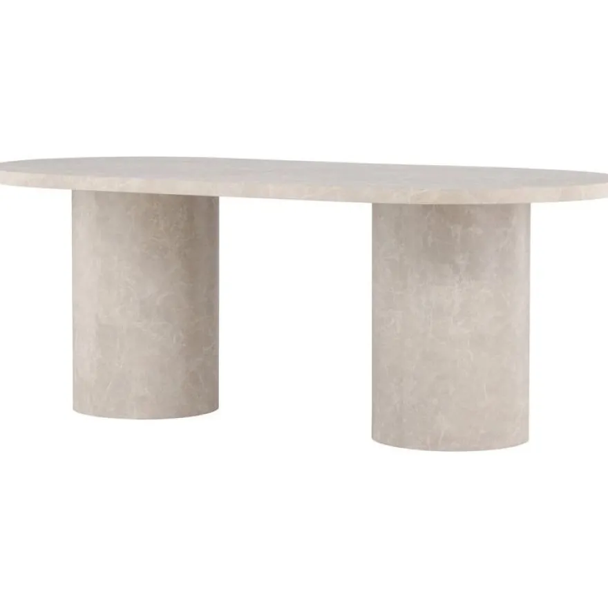 Ruokapöytä Venture Home Narvik, 200x100cm, beige marmorijäljitelmä