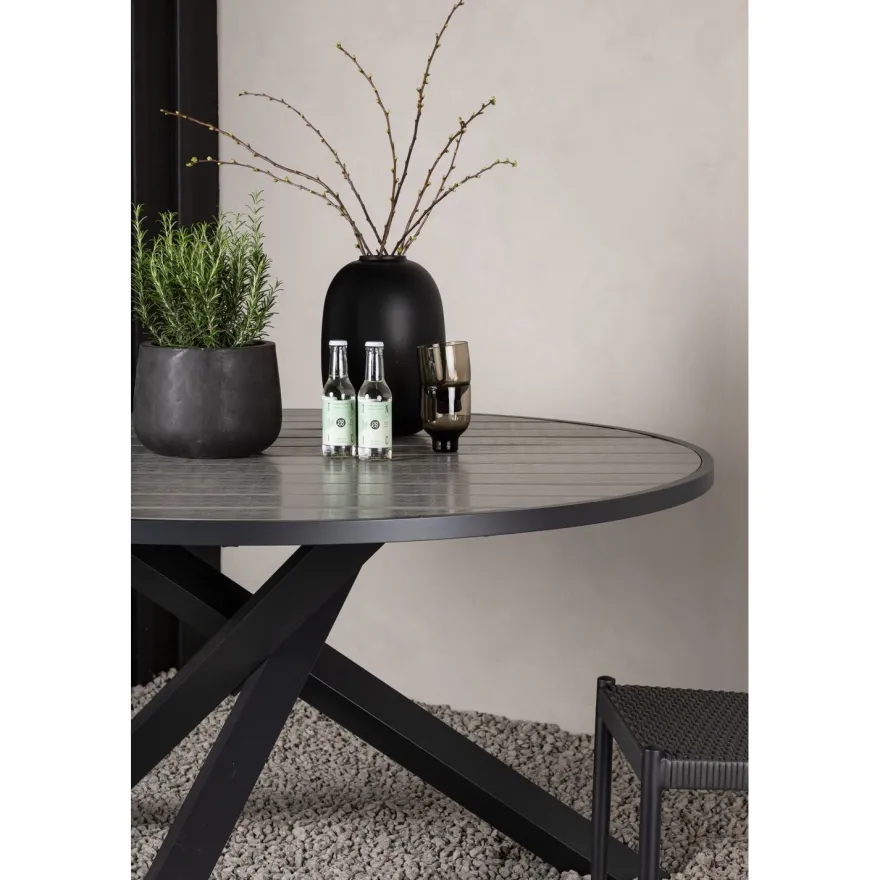 Ruokapöytä Venture Home Parma, ø140cm, tummanharmaa