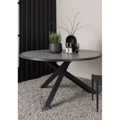 Ruokapöytä Venture Home Parma, ø140cm, tummanharmaa