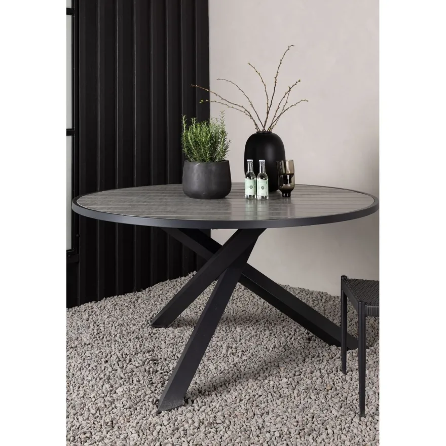 Ruokapöytä Venture Home Parma, ø140cm, tummanharmaa