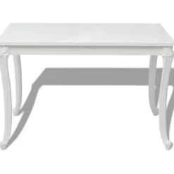 Ruokapöytä 116x66x76 cm korkeakiilto valkoinen