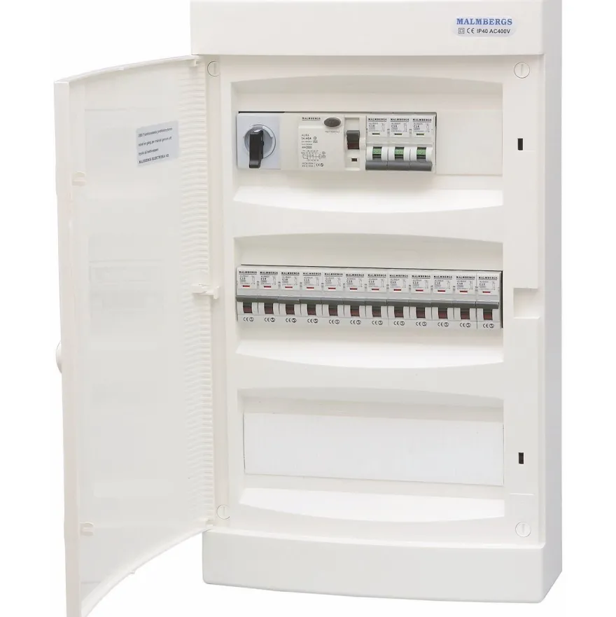 Ryhmäkeskus Malmbergs 3x12 modulia, IP40, pinta-asennus