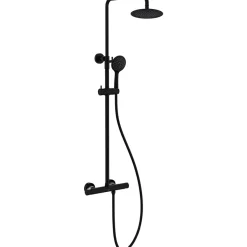 Sadesuihkusetti Bathlife Brusa, termostaattihanalla, suihkupää ⌀240mm, matta musta
