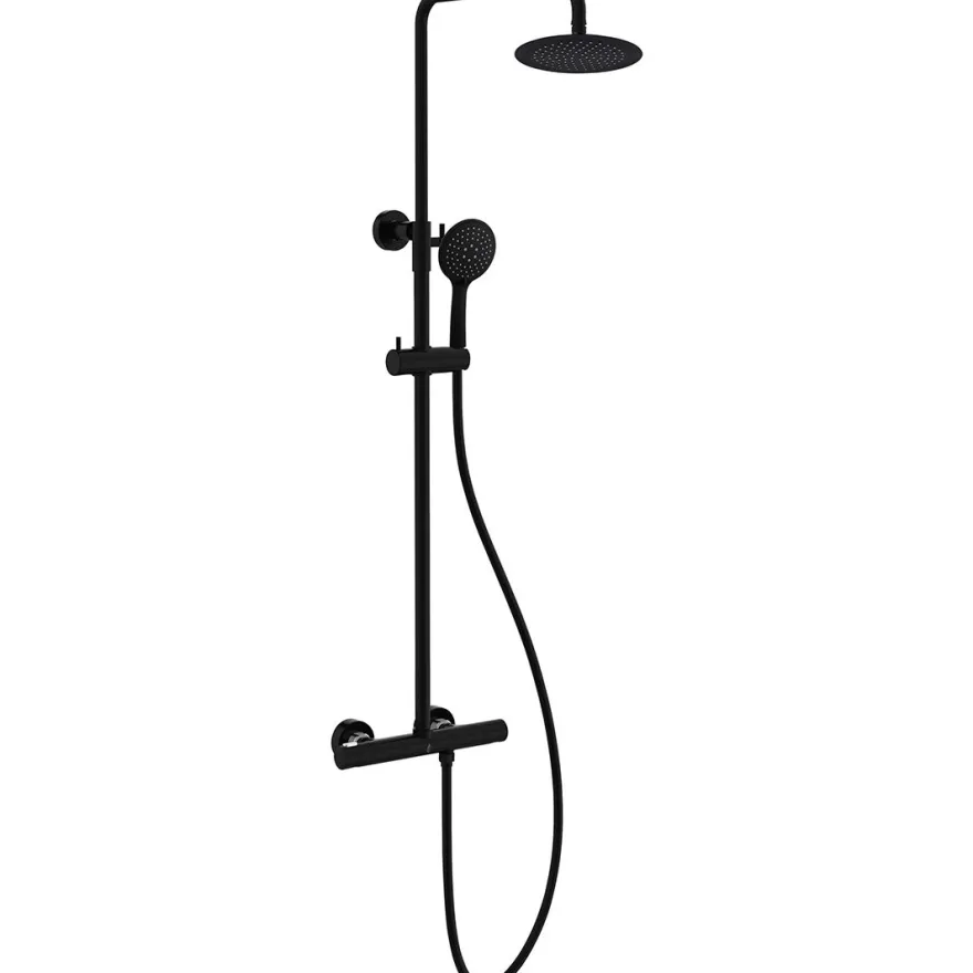 Sadesuihkusetti Bathlife Brusa, termostaattihanalla, suihkupää ⌀240mm, matta musta