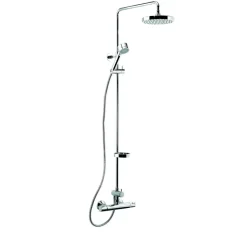 Sadesuihkusetti Damixa Akita 40910, termostaattihanalla, suihkupää ⌀200mm, vettä säästävä, hierova suihku, kromi