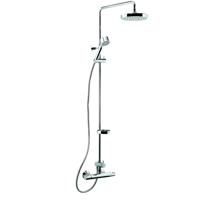 Sadesuihkusetti Damixa Akita 40910, termostaattihanalla, suihkupää ⌀200mm, vettä säästävä, hierova suihku, kromi