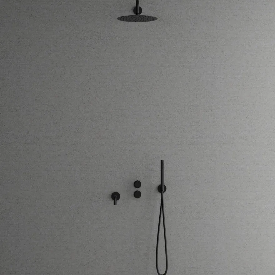Sadesuihkusetti Scandtap Harmonized 3x Black, piiloasennettava, musta