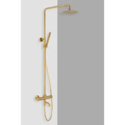 Sadesuihkusetti Scandtap Steel Pleasure 3, termostaattihanalla, suihkupää ⌀250mm, juoksuputkella, kiiltävä messinki