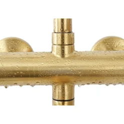 Sadesuihkusetti Scandtap Steel Pleasure 3, termostaattihanalla, suihkupää ⌀250mm, juoksuputkella, kiiltävä messinki