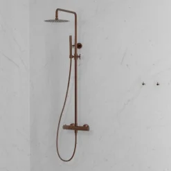 Sadesuihkusetti Scandtap Steel Pleasure 2, termostaattihanalla, suihkupää ⌀250mm, kiiltävä kupari