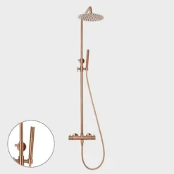 Sadesuihkusetti Scandtap Steel Pleasure 2, termostaattihanalla, suihkupää ⌀250mm, kiiltävä kupari