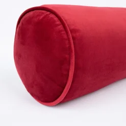 Samettinen rullatyyny Home4You Ø18x50 cm, viininpunainen, punainen