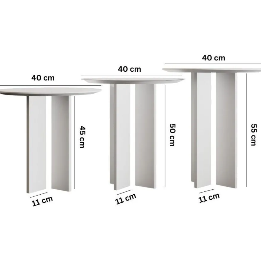 Sarjapöytä Linento Furniture Leo (55 + 50 + 45)