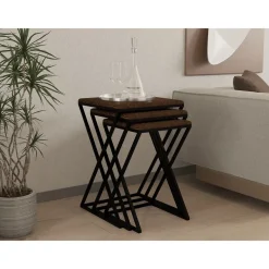 Sarjapöytä Linento Furniture Z Zigon, ruskea/musta