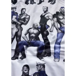 Satiinityynyliina Finlayson Tom of Finland Blue Squad, 50x60cm, musta/sininen