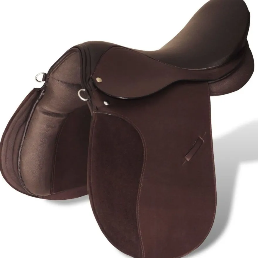 Satulasarja 17.5", 12 cm 5-in-1, aitoa nahkaa, ruskea