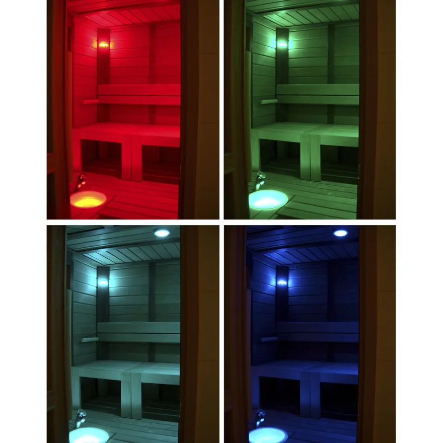 Saunan laudevalaistussarja Cariitti VPL30C-G211 LED-värinvaihtoprojektorilla + 11 kuitua