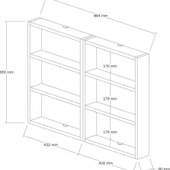 Seinähylly Linento Furniture Hexa 85x60cm
