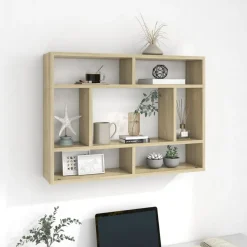 Seinähylly Sonoma-tammi 75x16x55 cm tekninen puu (03005)