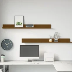 Seinähyllyt 2kpl, 50-110x11x9cm, mänty, eri kokoja ja värejä