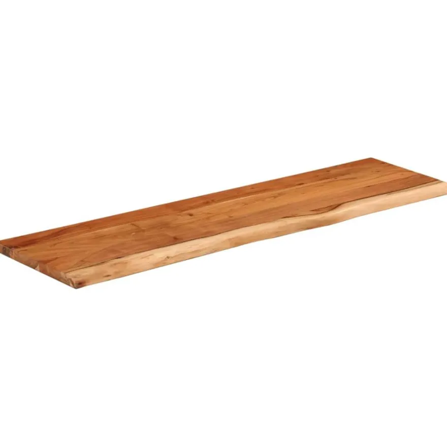 Seinähylly 110x30x3,8 cm suorakaide täysi akasiapuu elävä reuna (70289)