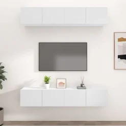 Seinä- ja TV-kaappisarjat, 4 kpl, eri värejä ja kokoja (18048)