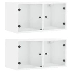 Seinäkaappi lasiovilla, 68,5x37x35 cm, eri värejä ja pakkauskokoja (32681)