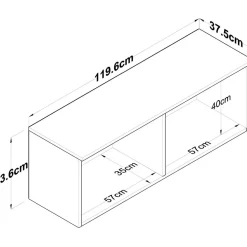 Seinäkaappi Linento Furniture EA143, 119.6x43.6cm
