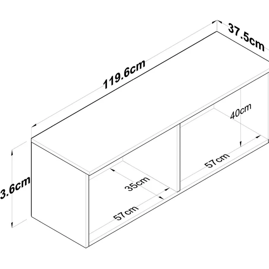 Seinäkaappi Linento Furniture EA143, 119.6x43.6cm
