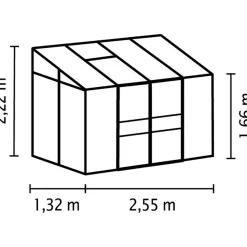 Seinäkasvihuone Vitavia Ida 3300, 3.3m², lasi, musta