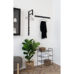 Seinänaulakko House Nordic Padova, 70x5x2cm, 5 koukkua, musta