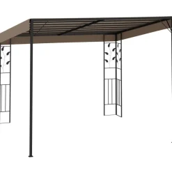 Seinään kiinnitettävä huvimaja 3x3x2,5 m harmaanruskea