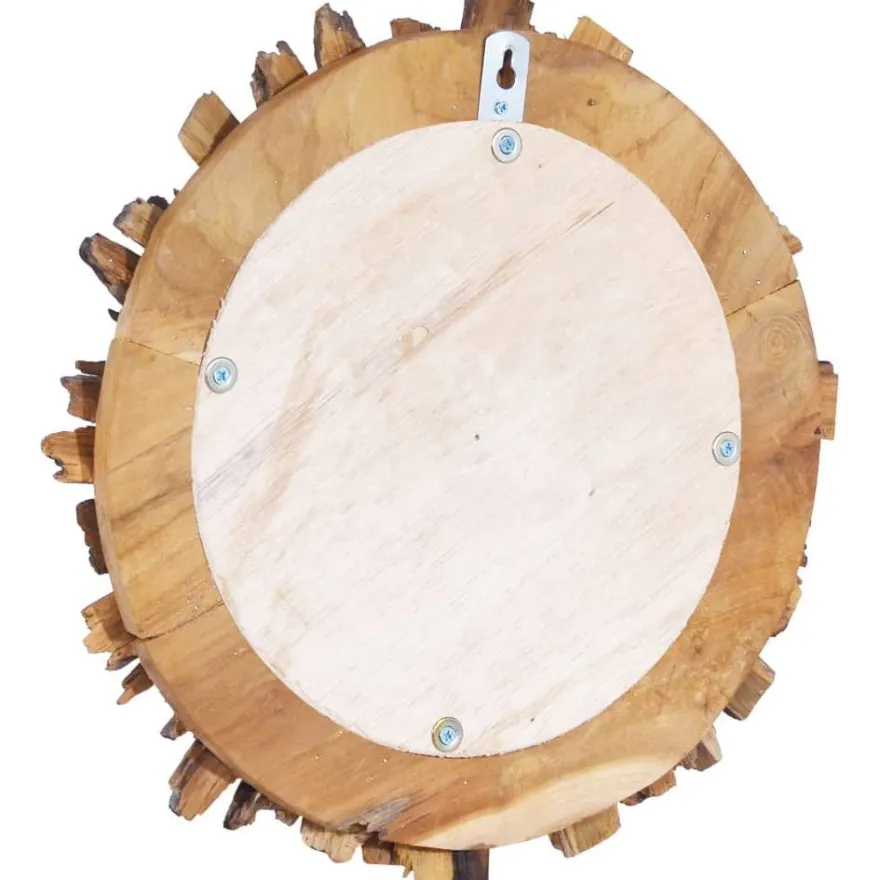Seinäpeili 60 cm tiikki pyöreä