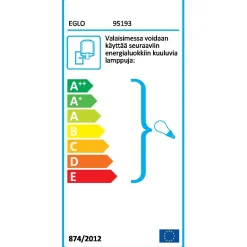 Seinävalaisin Eglo Almeida, 2-osainen, musta, valkoinen, antrasiitti 95193