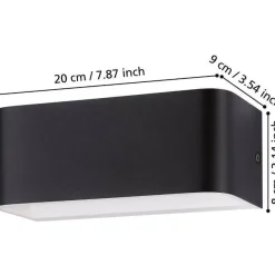 Seinävalaisin Eglo Sania 4 LED musta eri kokoja