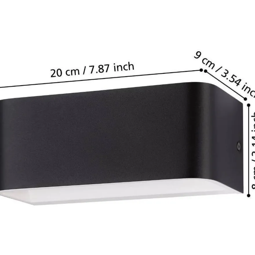 Seinävalaisin Eglo Sania 4 LED musta eri kokoja
