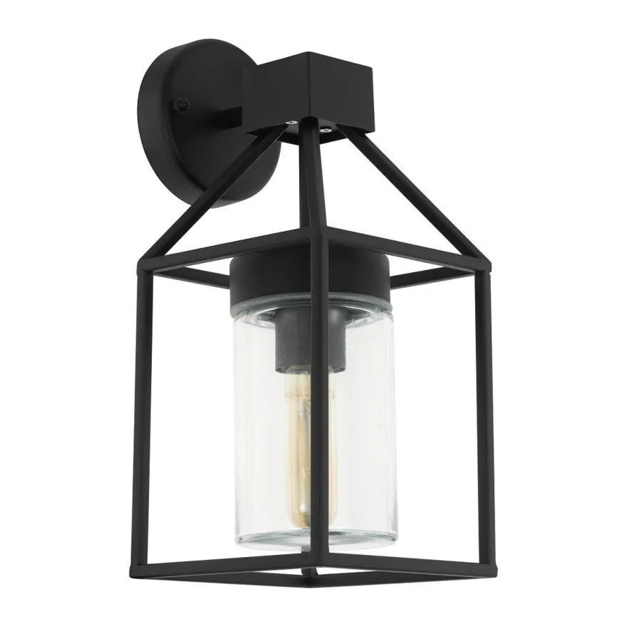 Seinävalaisin Eglo Trecate, 60W, 160x355x130mm, E27, IP44, musta/kirkas