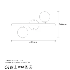 Seinävalaisin Linento Lighting Domino, 2-osainen, kulta