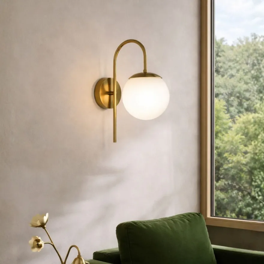 Seinävalaisin Linento Lighting 242432 kulta/valkoinen
