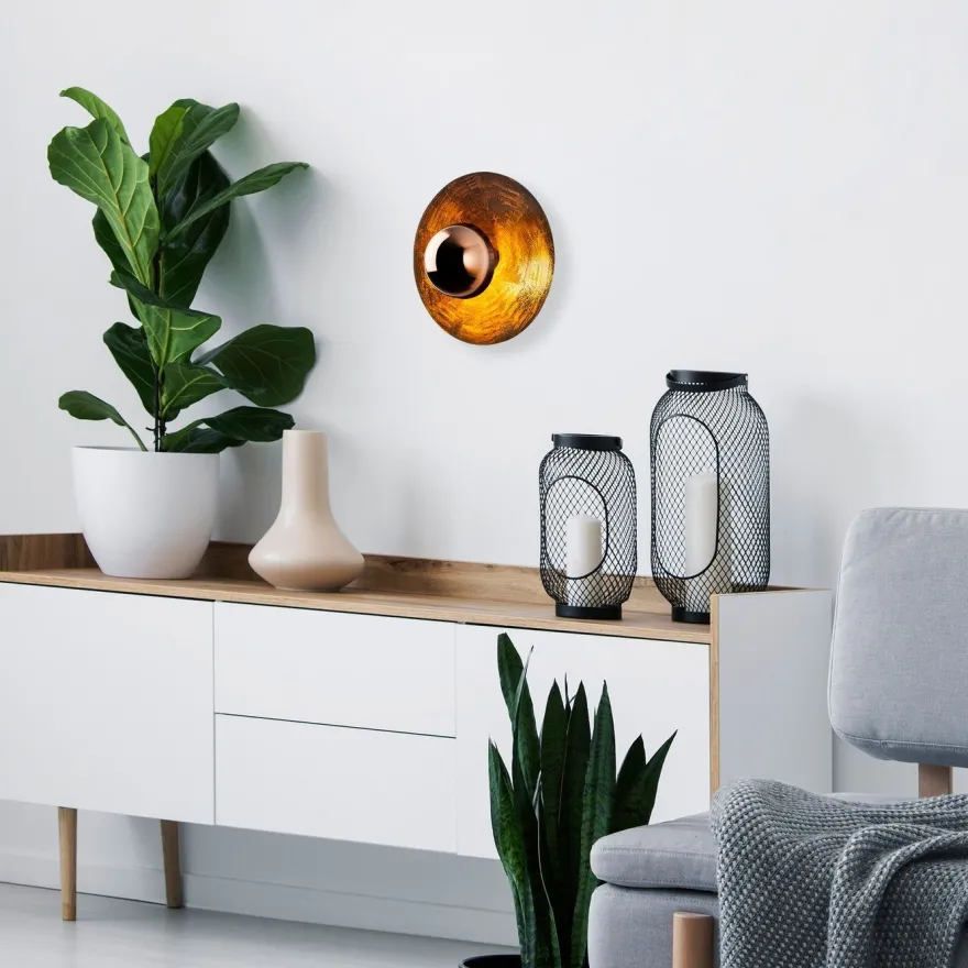 Seinävalaisin Linento Lighting Kurt, G9, kupari, eri kokoja